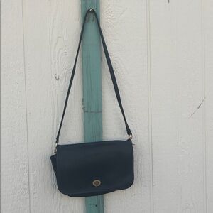 1997 Vintage Coach Black Leather Pocket Purse 9755